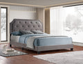 Glencairn grey velvet diamond-tufted bed in a box
