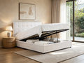 Bartlett cream fabric lift storage bed