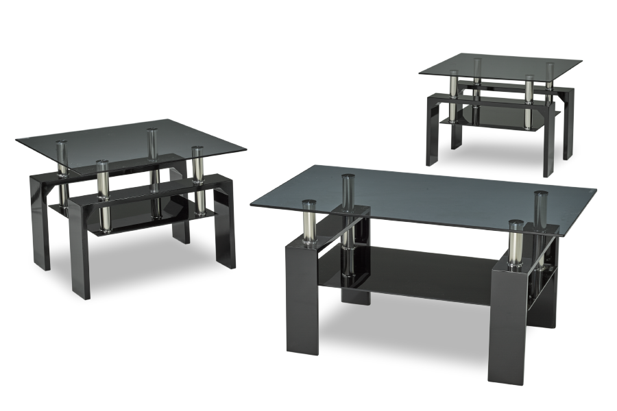 Sherbourne smoked glass end table