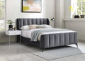 Windsor grey velvet wingback bed