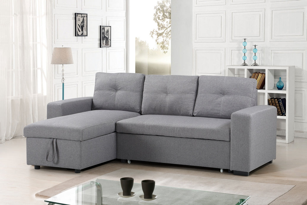 Bingham grey sofa bed sectional with reversible chaise