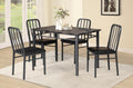 Bayview 5-piece black dinette set with table and four chairs