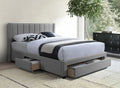 Coleridge grey fabric bed with three storage drawers