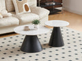 Pickering 2-piece round stone-look coffee table set