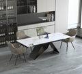 Tottenham 7-piece extension dining set with Chanel marble top