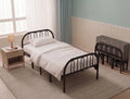 Milverton black steel single folding guest bed