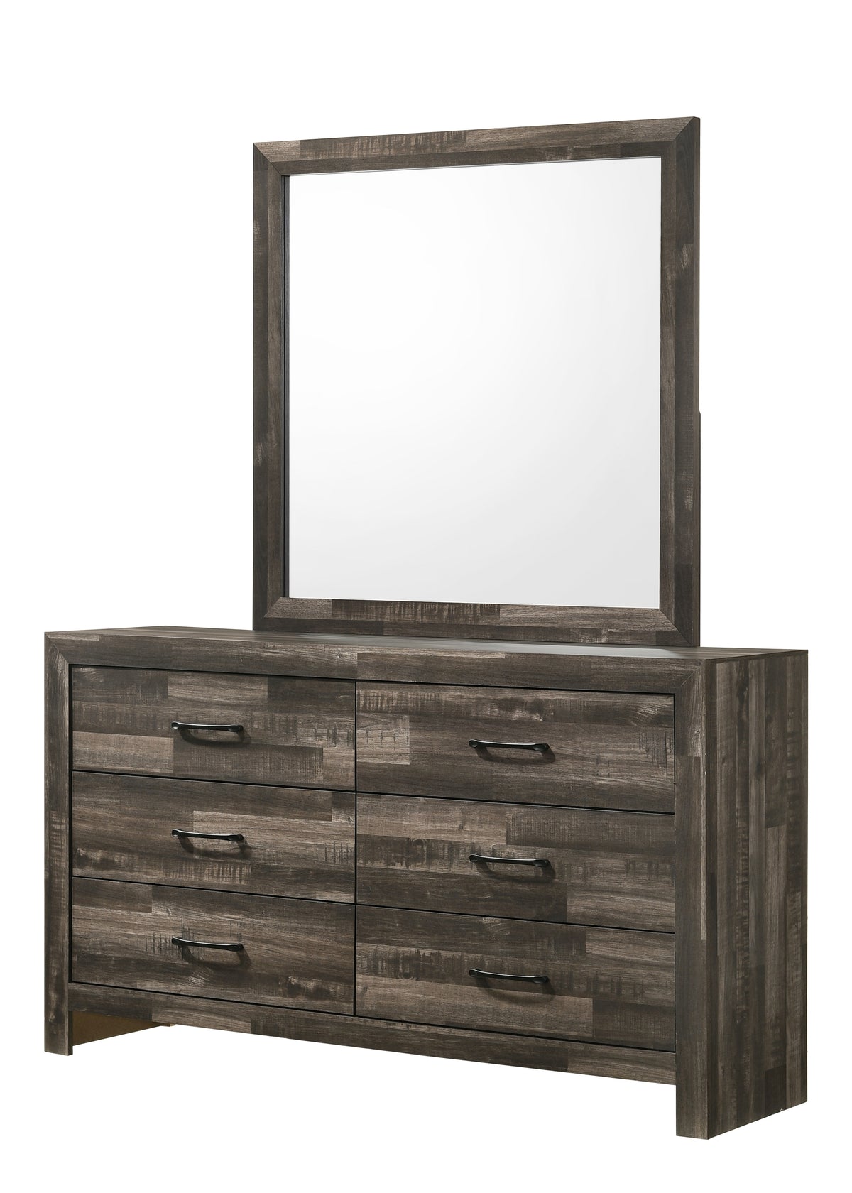 Athens dresser with mirror in driftwood brown finish