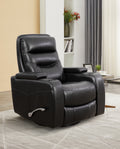 Salem faux-leather recliner with pull handle