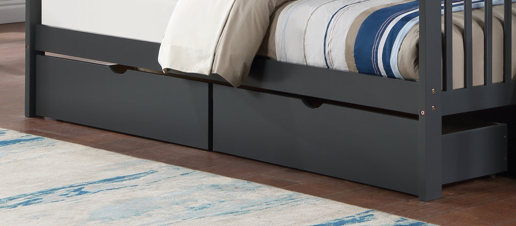 Bunk bed storage drawer set in grey