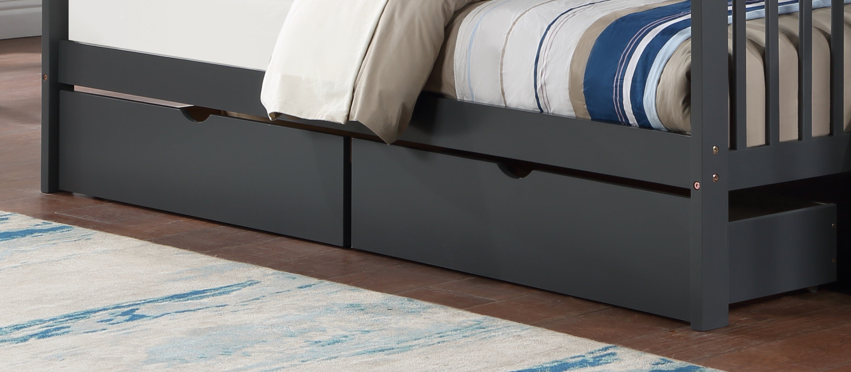 Bunk bed storage drawer set in grey