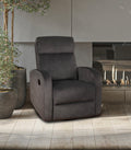 Osler fabric recliner in charcoal and latte