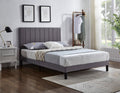 Delisle grey fabric adjustable bed with vertical tufting