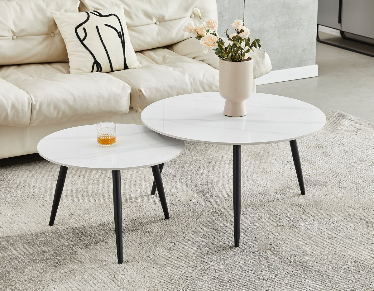 Unionville 2-piece round nesting coffee table set