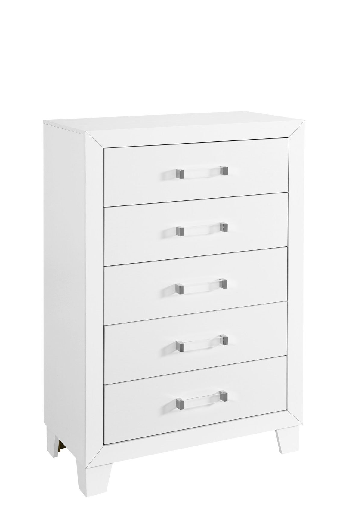 Luccia-White chest and dresser with mirror
