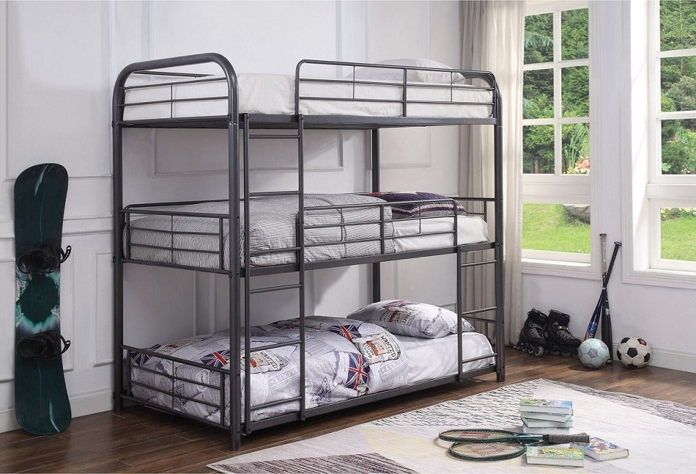 Elora grey three-level triple bunk bed