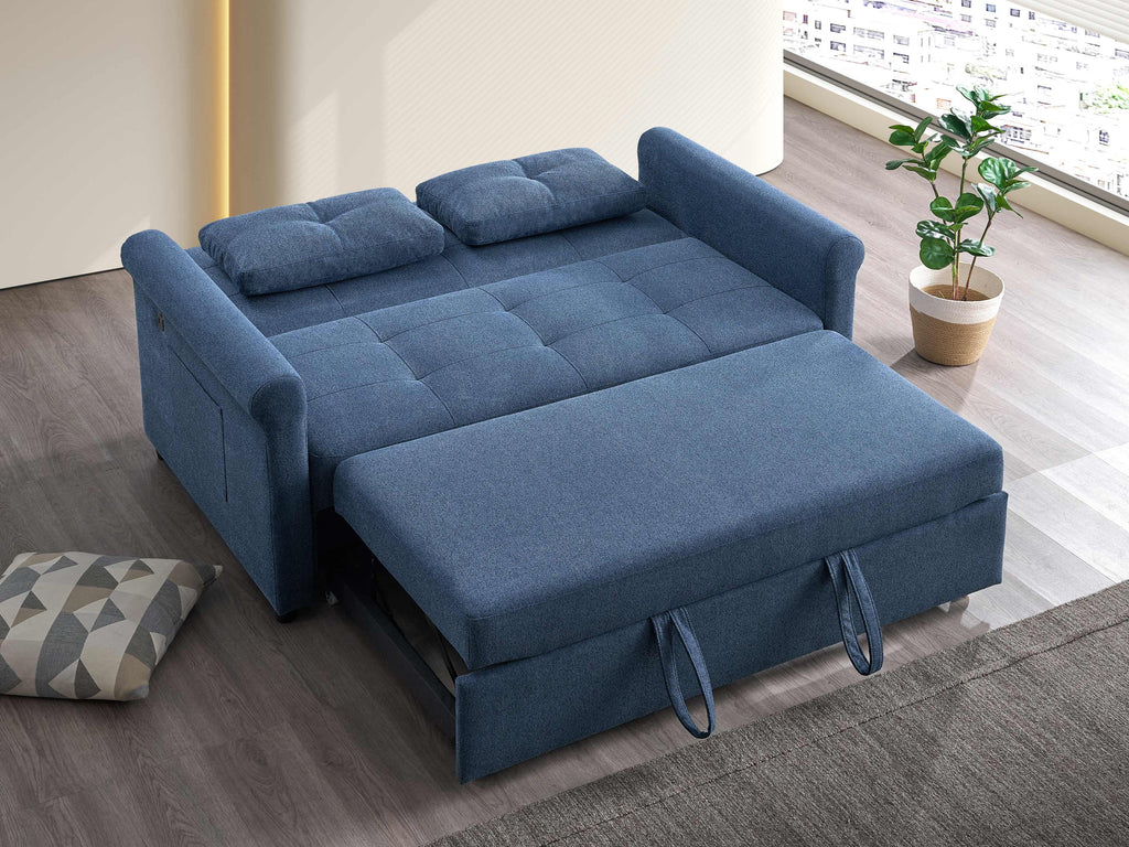 Enderby large sofa bed sectional blue bed position