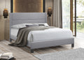 Rushton grey faux-leather bed with contrast stitching