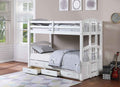 Pinery white triple captain bunk bed with trundle and storage