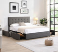 Melgund grey fabric storage bed