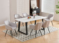 Bradford 7-piece dining set with snowy white marble top
