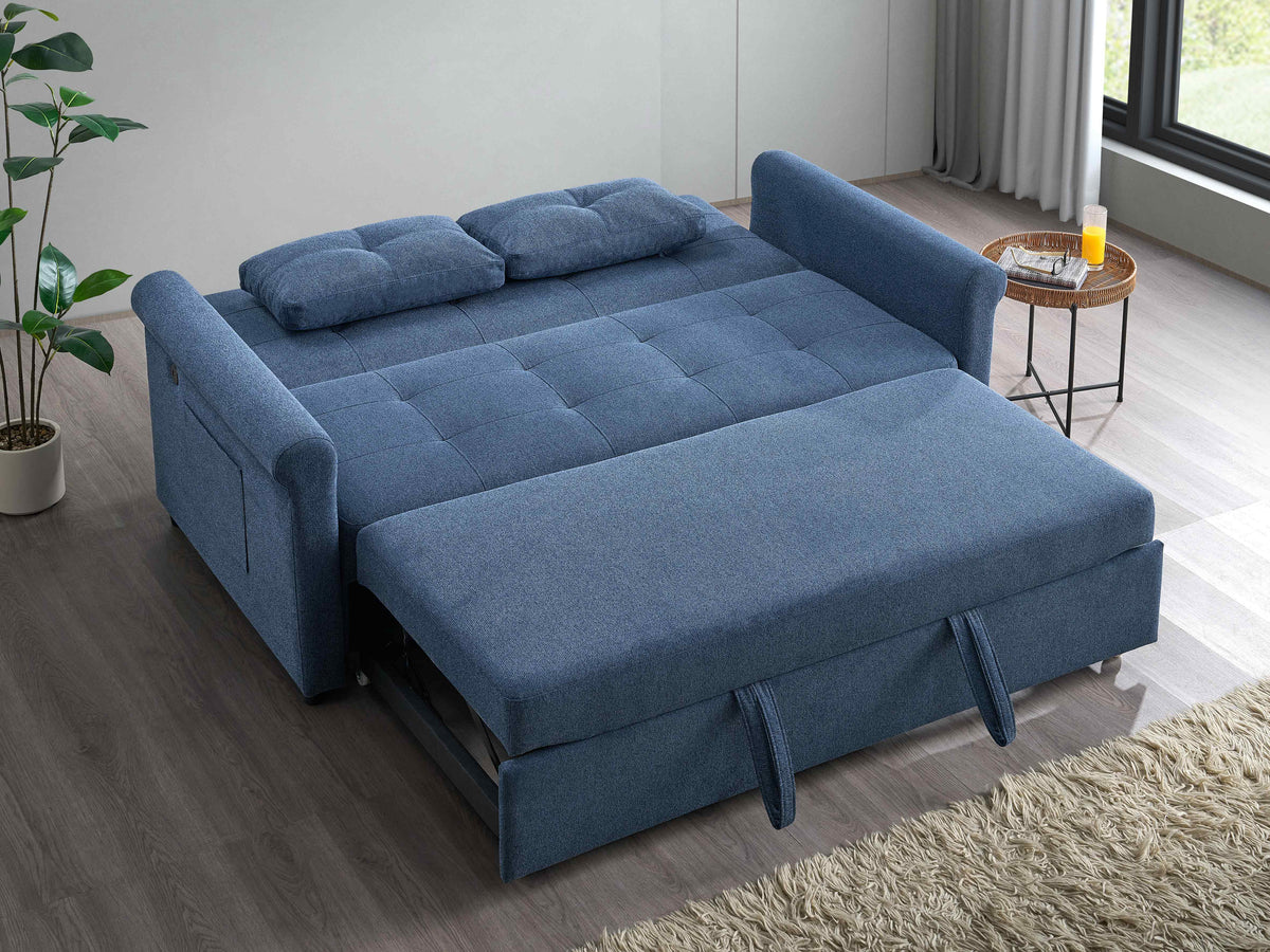 Enderby medium sofa bed sectional blue folded bed position