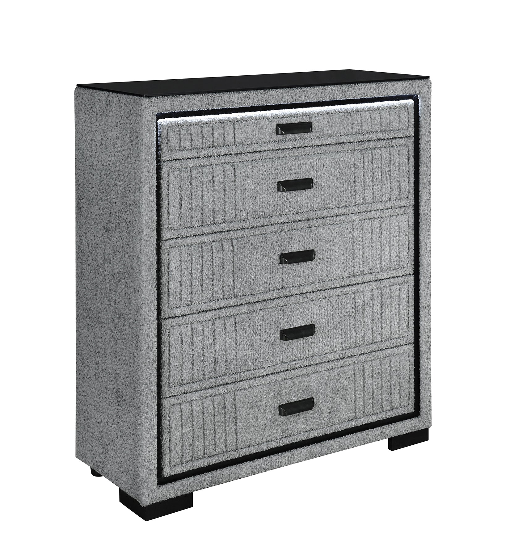 Isabella-Grey chest and dresser with mirror