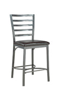 Parliament black faux-leather bar stool