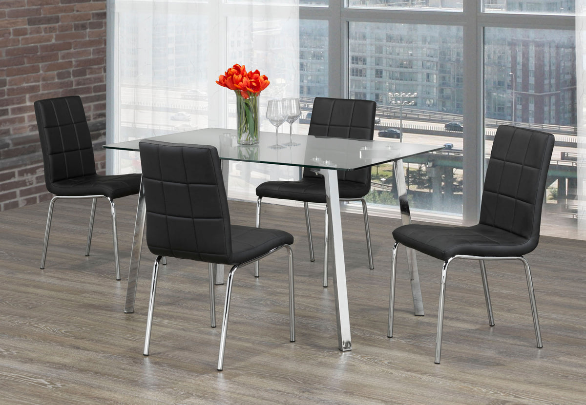 Bracebridge 5-piece dinette set with glass and chrome