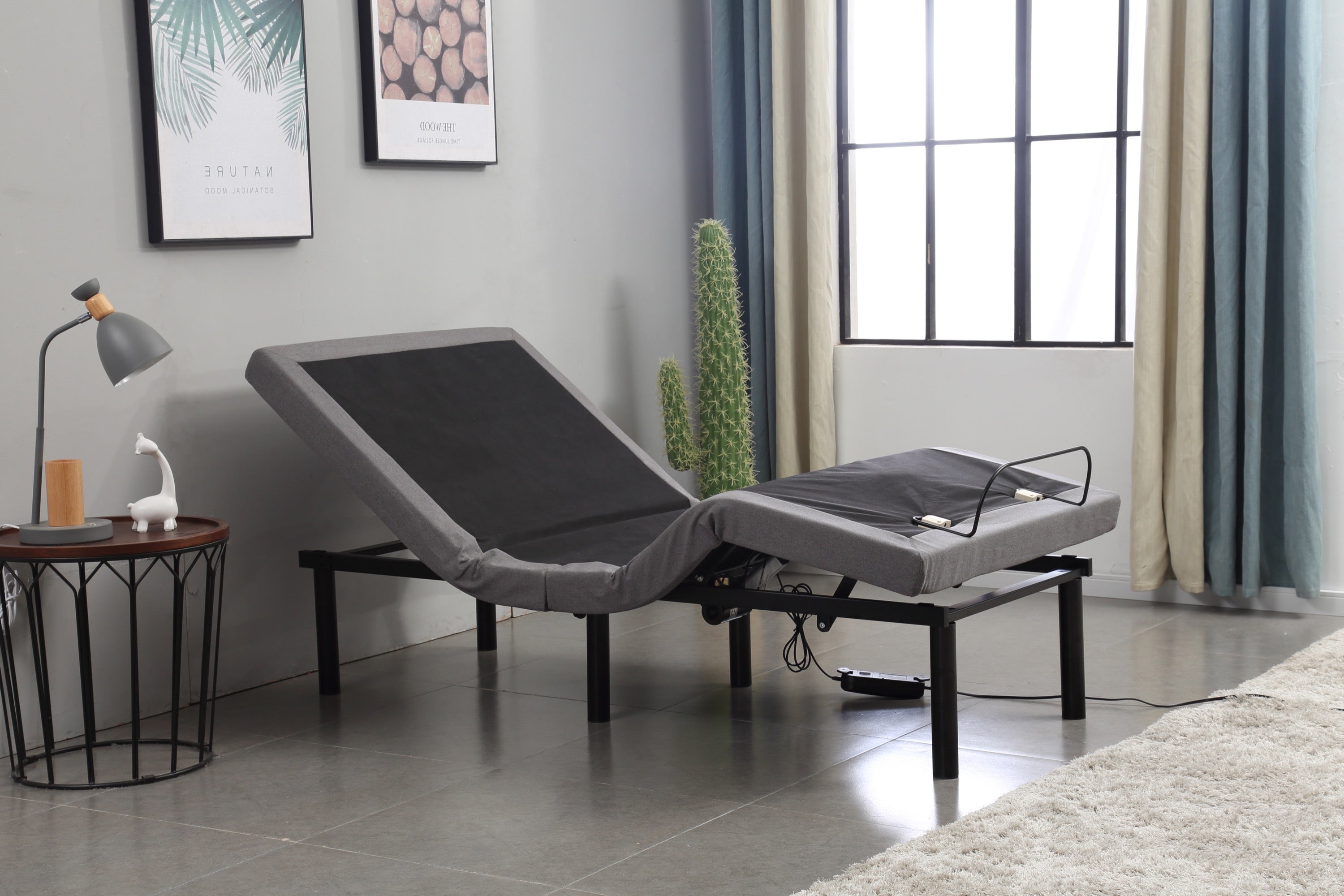 Rexdale deluxe adjustable electric bed base with LED lighting and massage