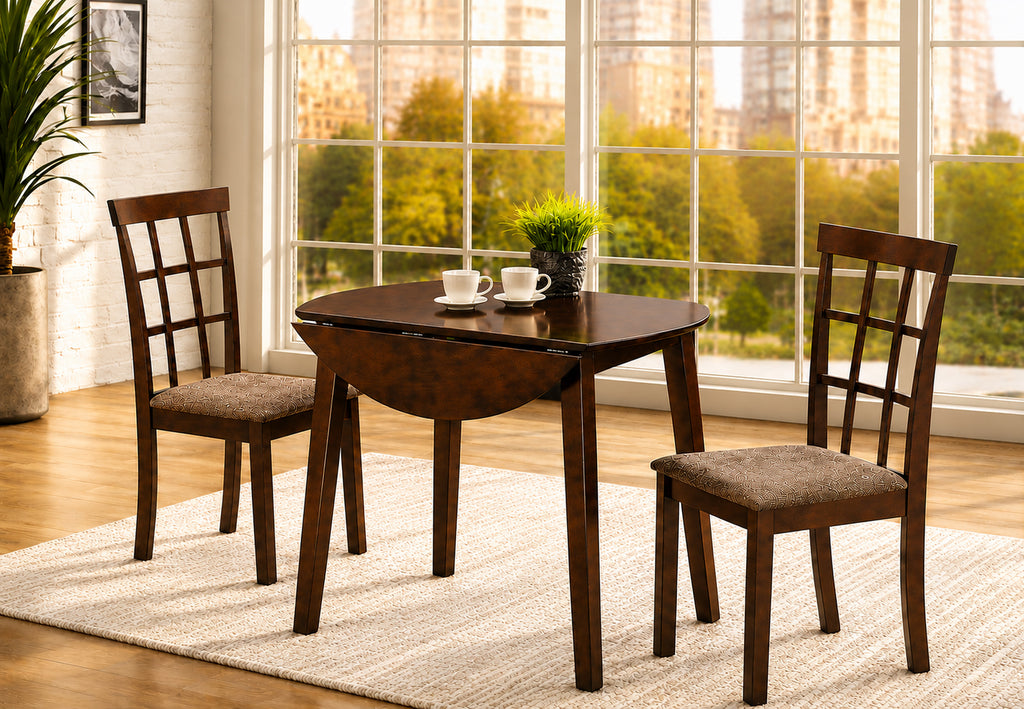 Toronto 3-piece dinette set in espresso with upholstered chairs