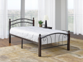 Kipling black steel bed frame with espresso wood posts