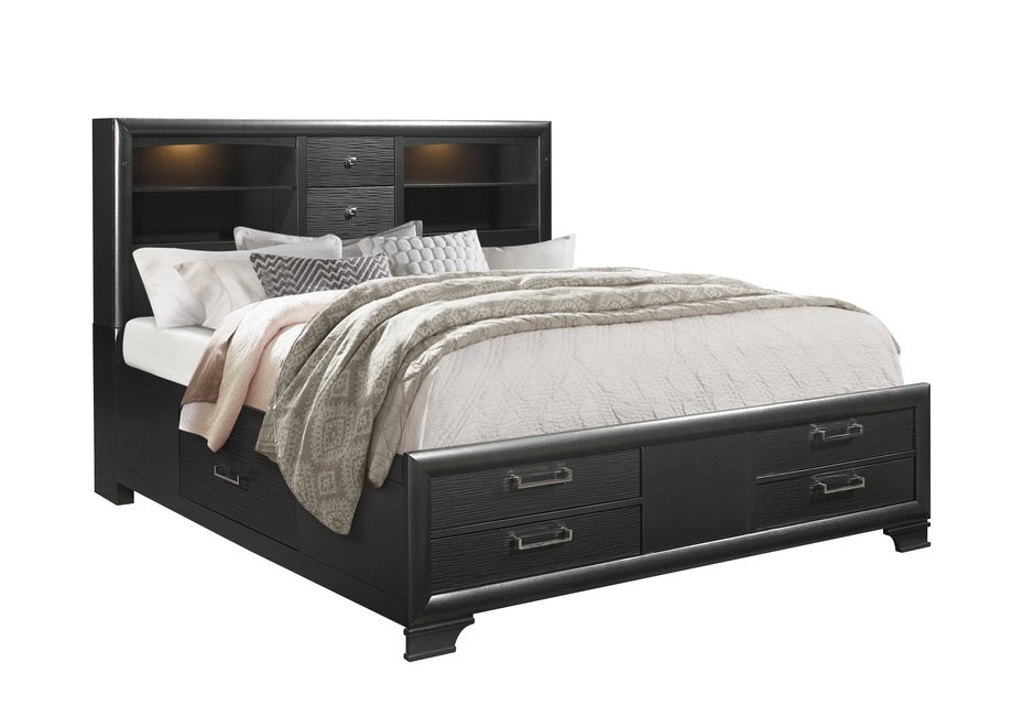 Jordyn-Grey nightstand in matching grey lacquer finish
