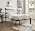 Kingsway black steel platform bed, no box spring required