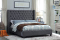 Radford grey fabric wing bed with nailhead details