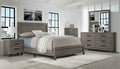 Austin Olivia taupe transitional bed with picture-frame detailing
