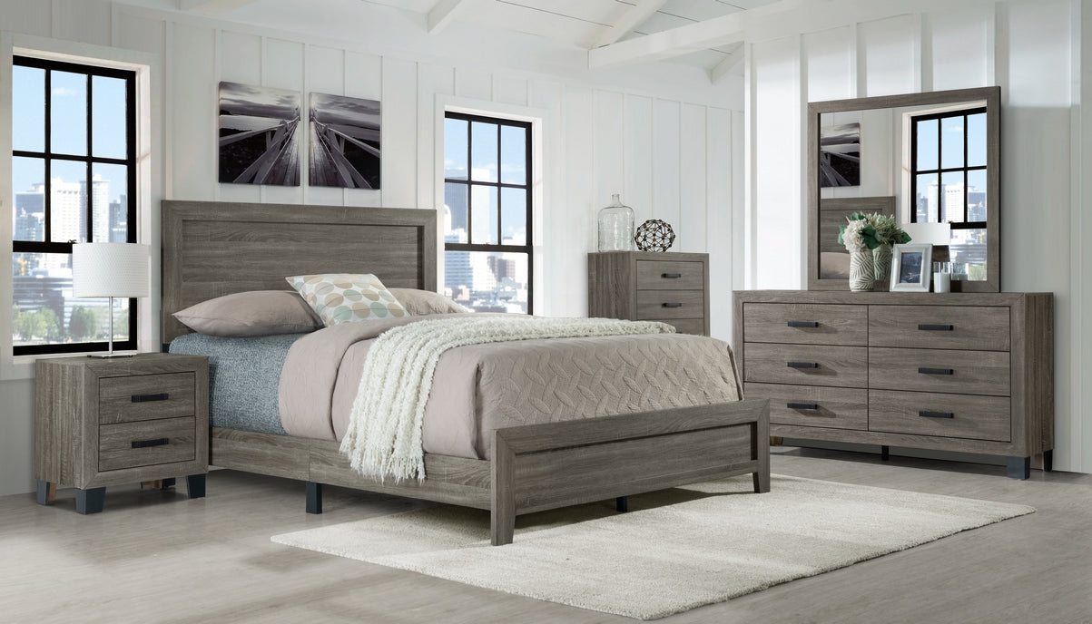 Austin Olivia taupe transitional bed with picture-frame detailing