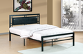 Lakeshore black metal bed frame in bedroom setting