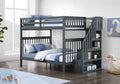 Rondeau grey mission bunk bed with stairs double over double