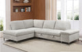 Silverbirch left facing sofa bed sectional in grey bouclé fabric