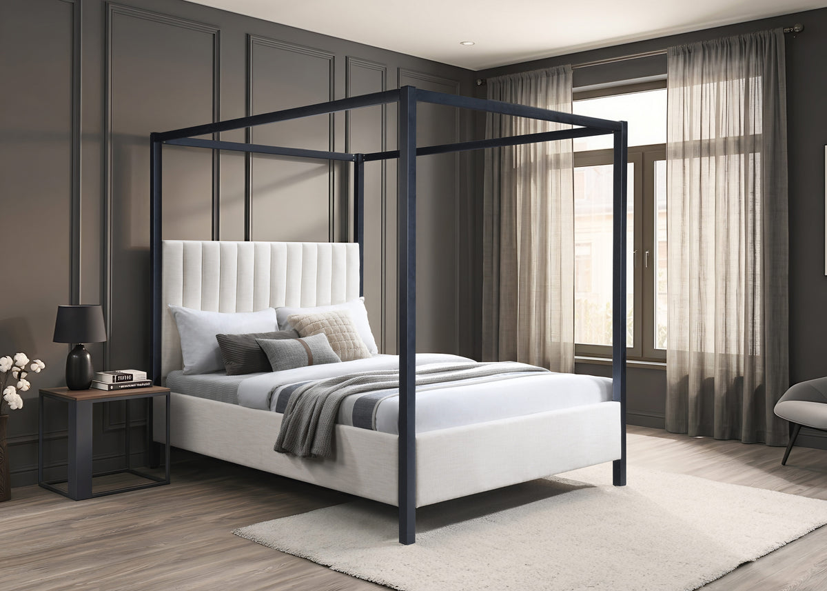 Casaloma beige two-tone canopy bed