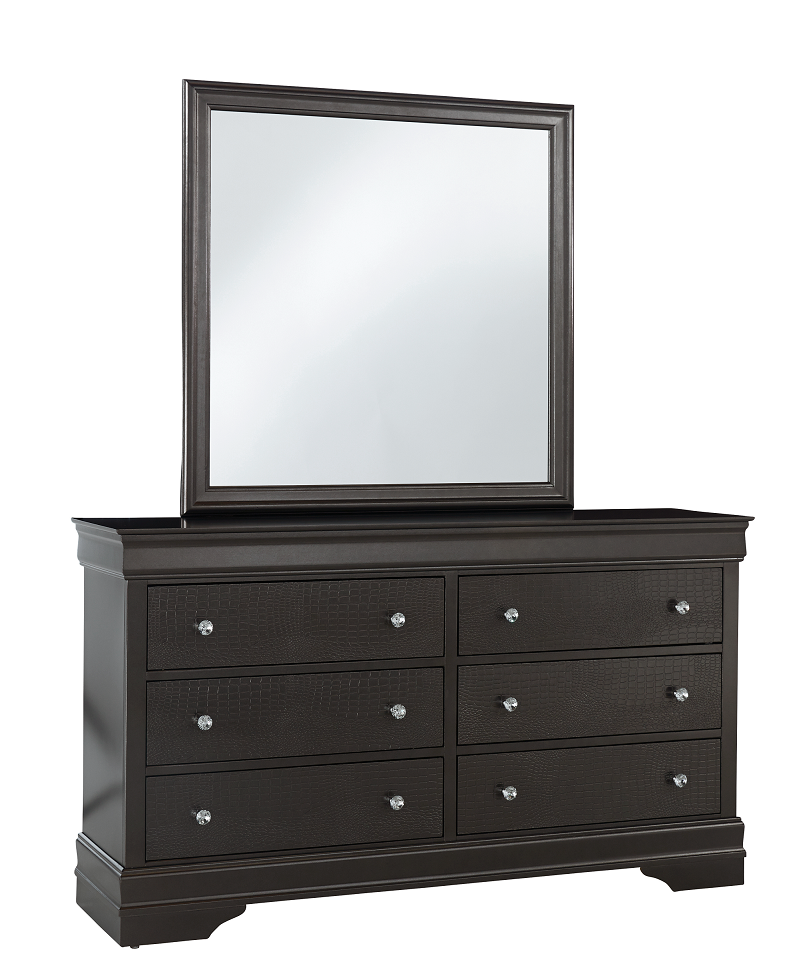 Pompei Grey chest and dresser with mirror