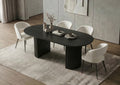 Kimberley 7-piece dining set with oval midnight black table