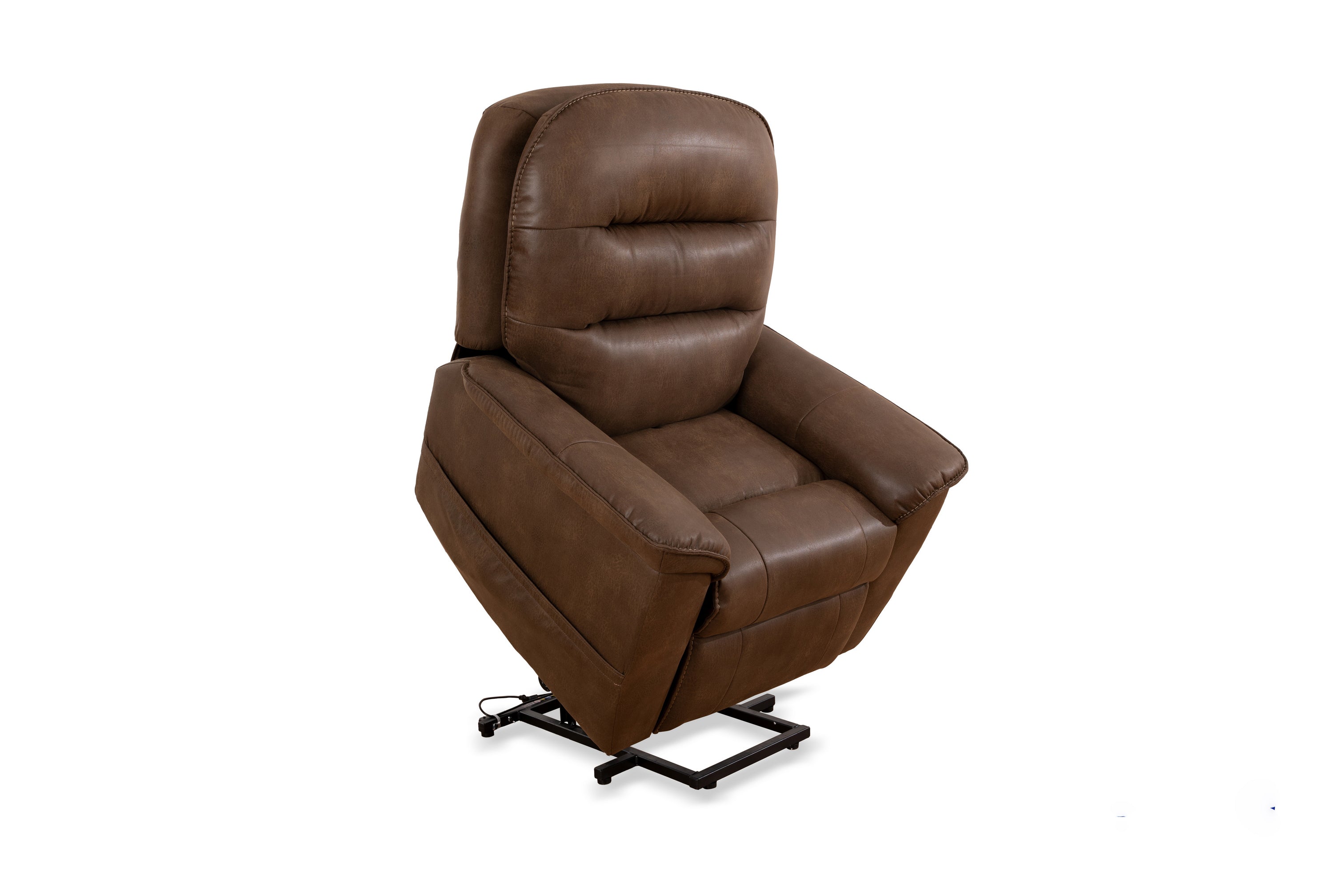 Hartley brown faux-leather power lift chair