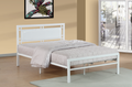 Lakeshore white metal bed frame in bright bedroom