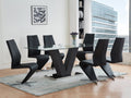 Zephyr glass-top dining set with Z-shaped chairs