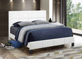 Rushton white faux-leather bed with contrast stitching