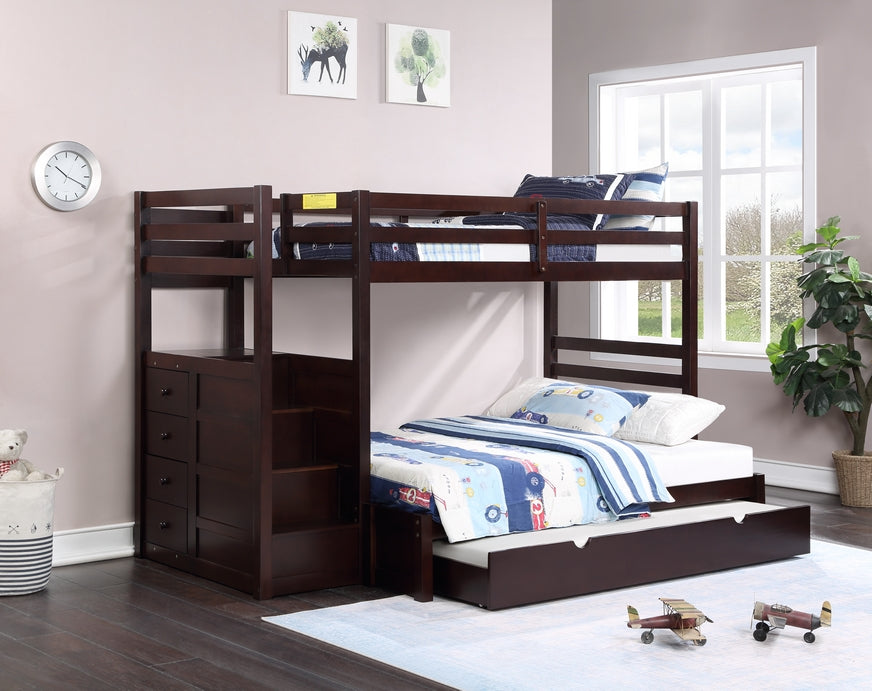 Bunk bed extension kit in espresso, converts bottom bunk to double