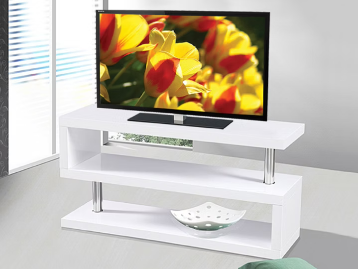 Varsity High-Gloss TV Stand – Black or White