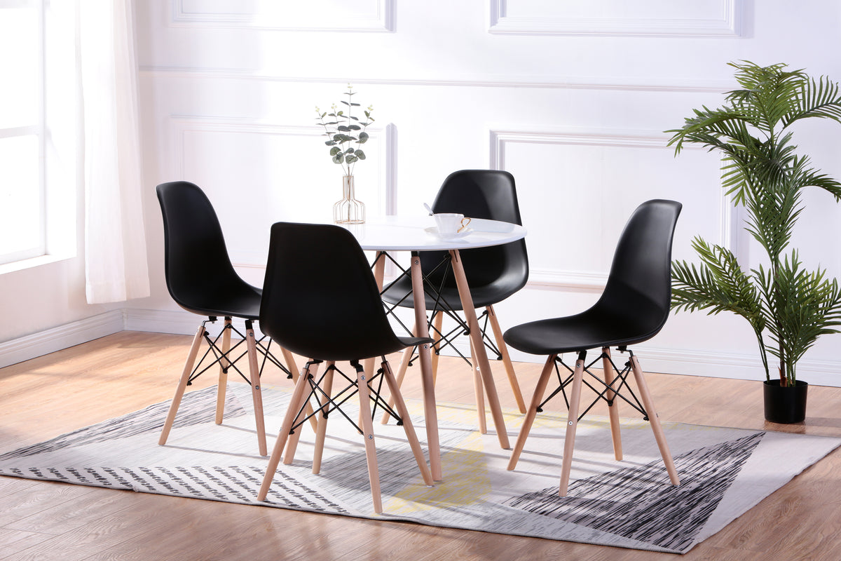 Eiffel 5-piece dinette set with moulded chairs