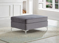 Sherwood grey velvet ottoman